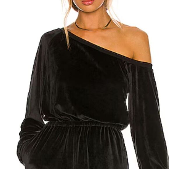 NWT Lover and Friends Zasha Jumpsuit in Black Velvet XL Revolve - Picture 3 of 13